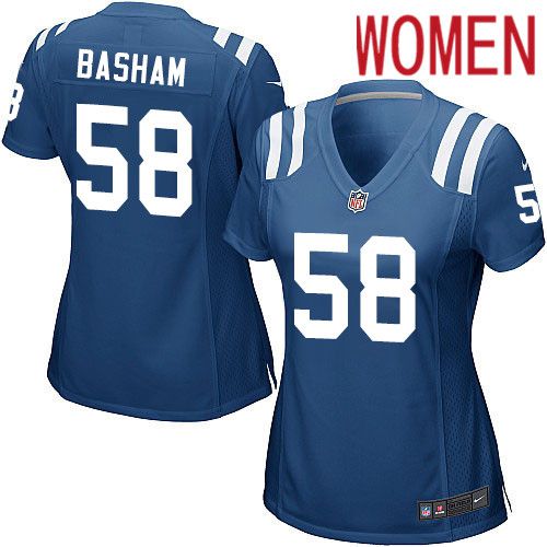 Women Indianapolis Colts #58 Tarell Basham Nike Royal Game Player NFL Jersey